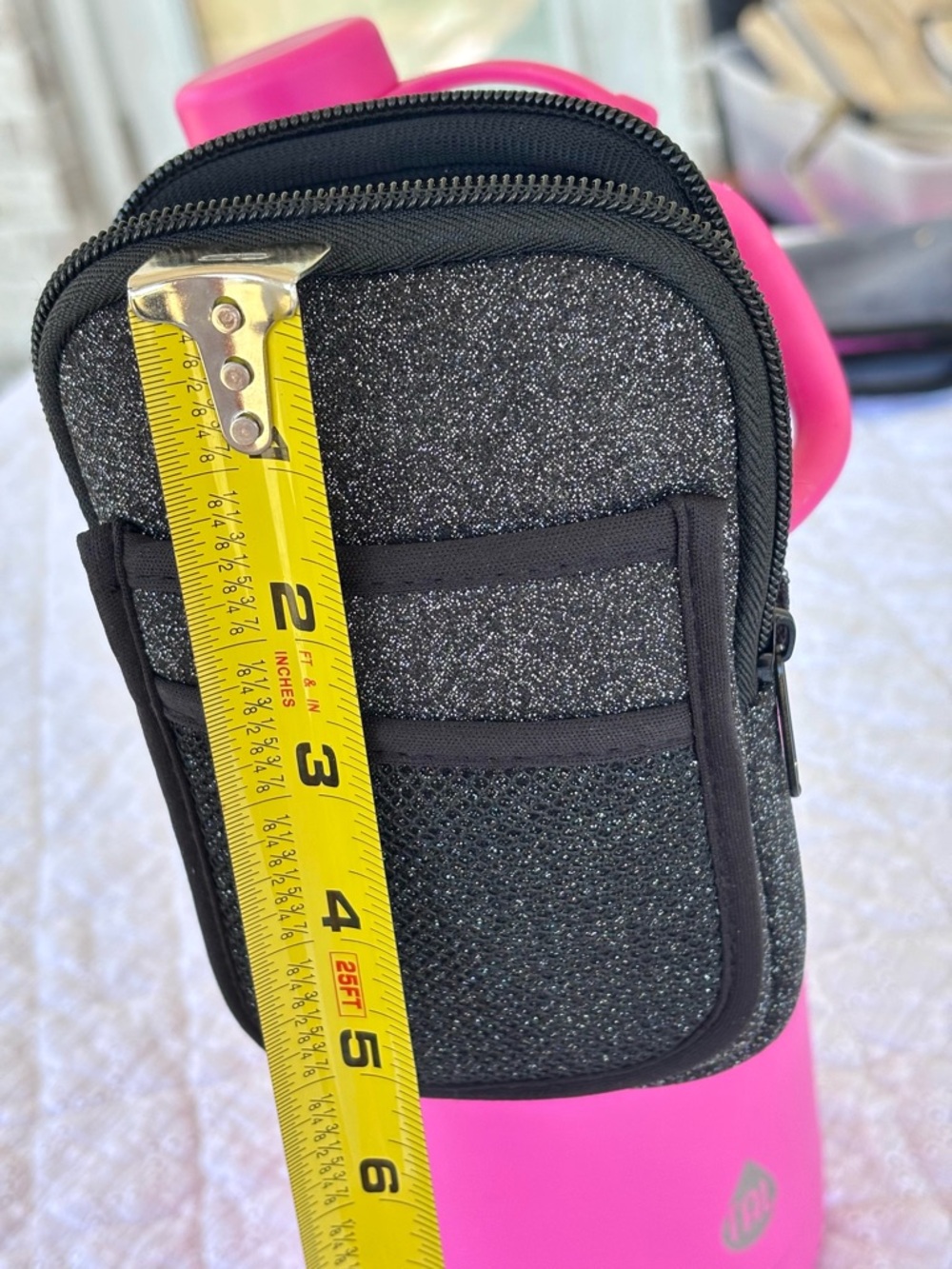 Simply Southern Mini Crossbody Bag Black Glitter with Pink Accent - Picture 8 of 17